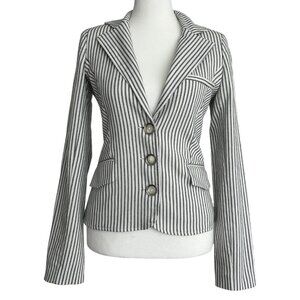 Rampage Y2K Preppy Long Sleeve Pinstripe‎ Fitted Blazer Jacket (Small)